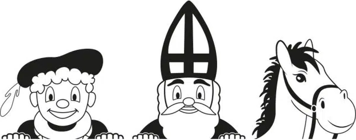 Gluurpiet Gluursint & Gluurpaard SET | Herbruikbare Raamdecoratie Sinterklaas | Sinterklaas decoratie | Raamstickers Sinterklaas | Voordeelset